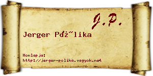 Jerger Pólika névjegykártya